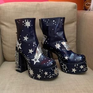 Dolls Kill current Mood Celestial Star Twinkle Platform boot heels